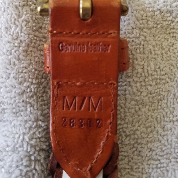 LIZ CLAIBOURNE COLLECTIVES BROWN BRAIDED BELT GENUINE LEATHER M/M - Picture 3 of 5